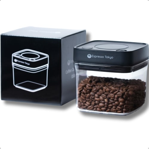 Espresso Tokyo Coffee Canister Neo Vacuum Storage Container, Press the Button to Empty Air, Vacuum Sealed for Coffee Beans, 850ml (Approx. 300g of Cof