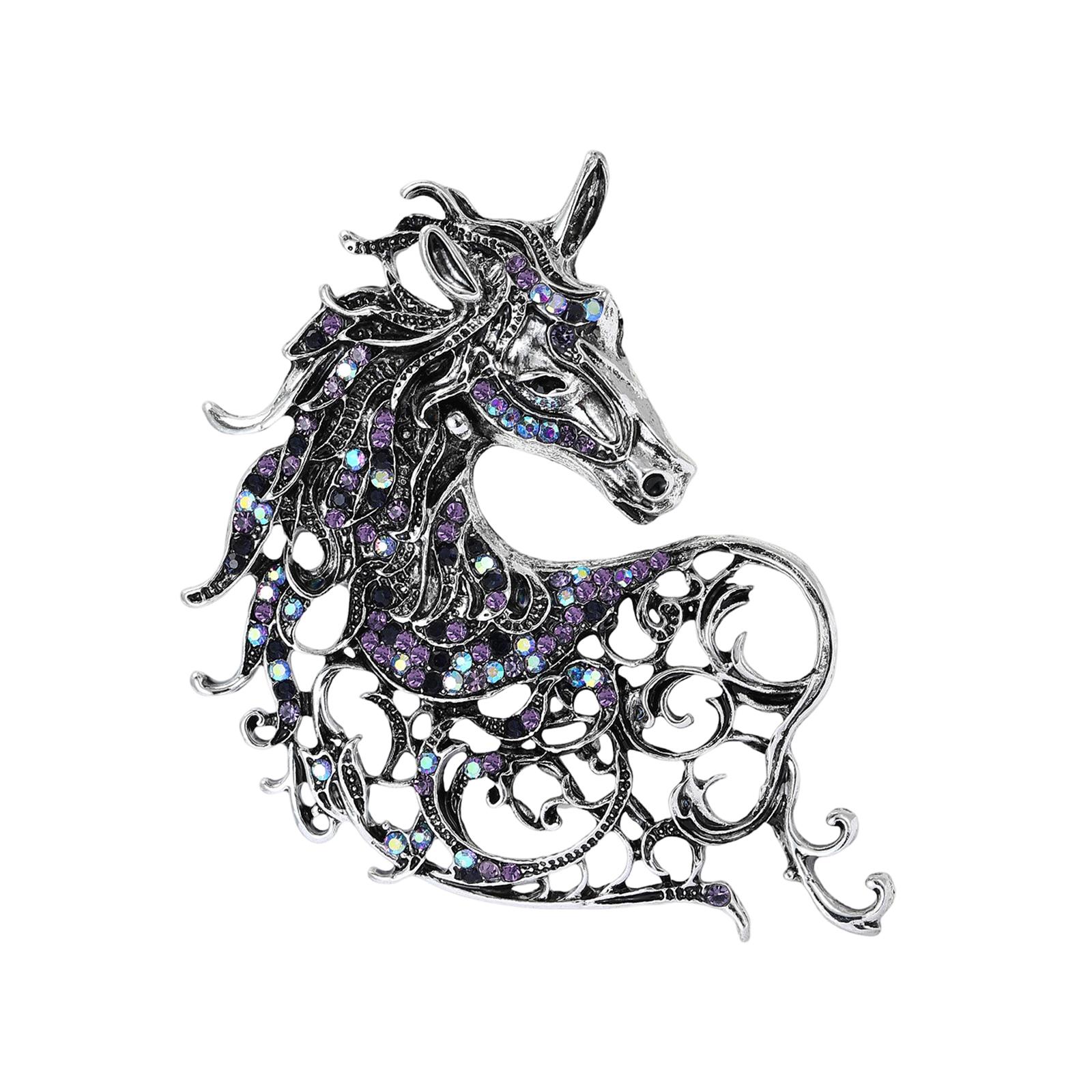 

Trendy Alloy Horse Design Brooch Versatile Accessory Contemporary Badge For Casual Outfits Parties Work Event синий