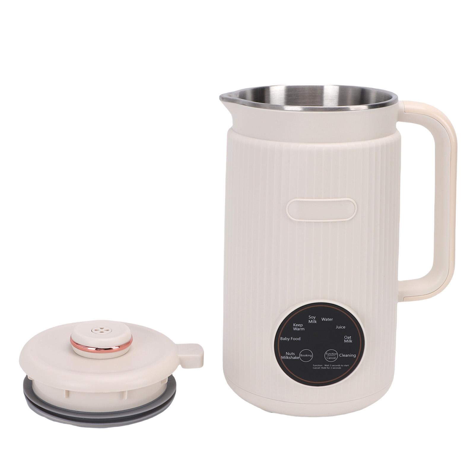 

Машина для соевого молока 1,2 л 40 унций Большая емкость Нержавеющая сталь Автоматическая машина для приготовления орехового молока Белая