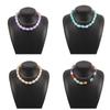 2Pcs/Set Stone Colorful Resin Necklace Bead Clavicle Chain Creative Stone Beads Short Choker  Girls