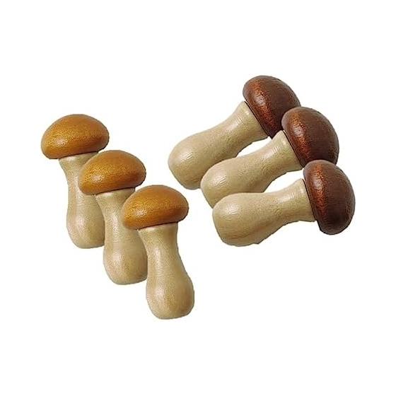 Speed Mao Natural Wood Cute Mushroom Chopstick Rests Cutlery 2 Colors 6 Piece Set