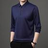 Men's Solid Color Long Sleeved POLO Shirt Casual Fashion Top