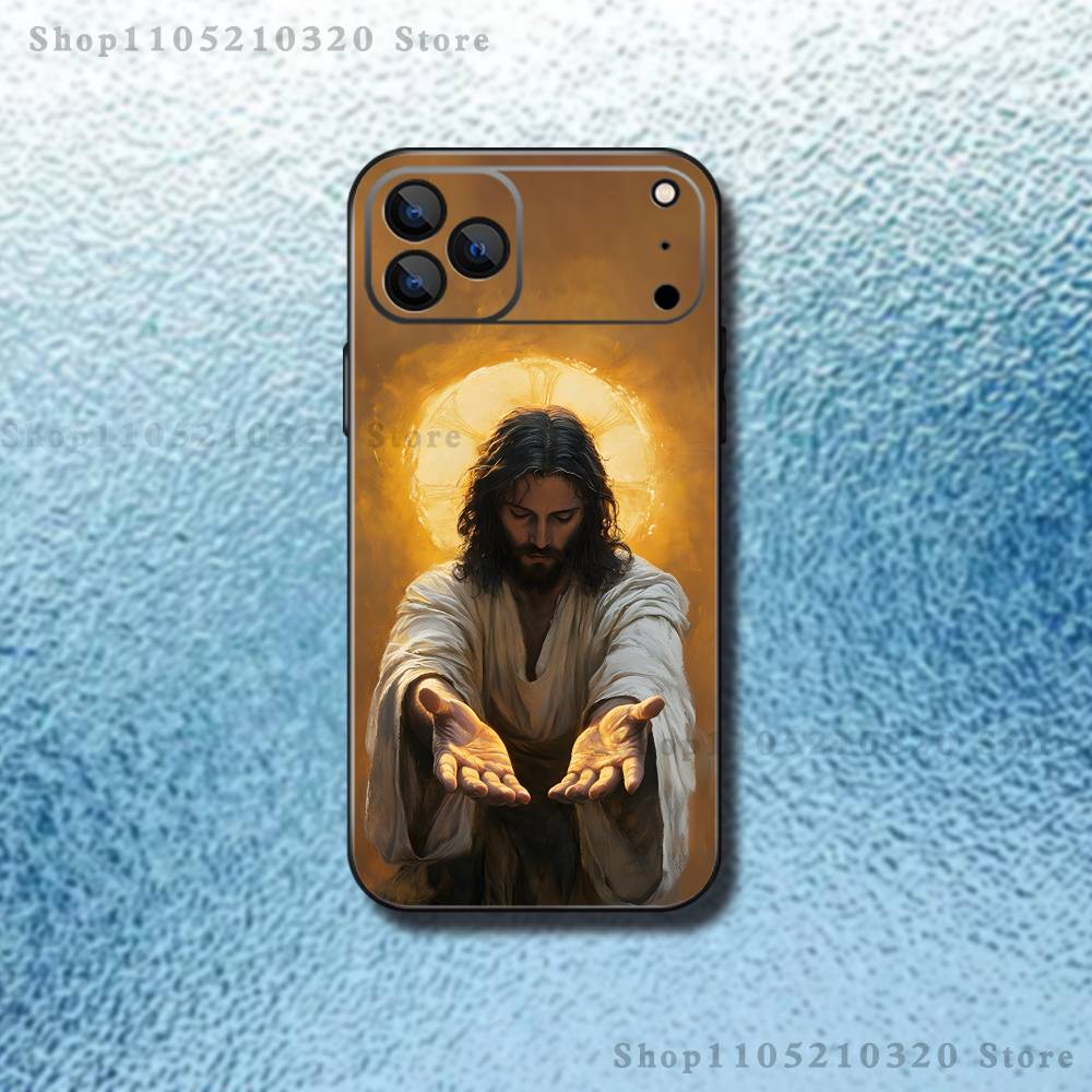 Belief Jesus Bible Phone Case For iPhone 17,16,15,14,13,12,11,Pro Max,XSX,,XR,SE,Mini,8,7,Soft Silicone Black Cover