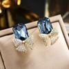 Bow Crystal Stud Earrings, Earrings, Temperament, Advanced Sense, Atmospheric Fashion Earrings, Personalized Design Sense, Earrings, Women