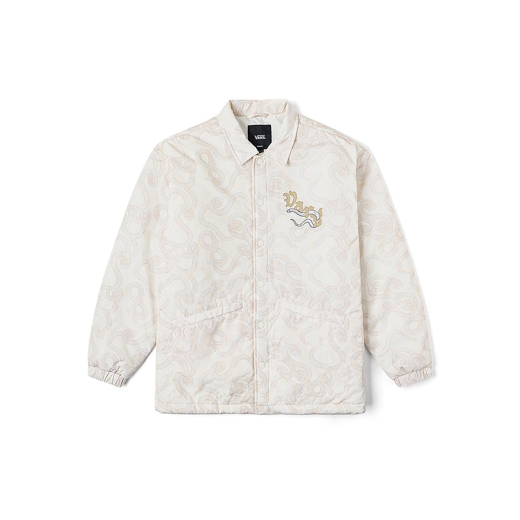 Vans LT Padded Year Of The Snake Button-Up Coach Jacket Unisex Jacket Off-White Checkered VN000P36F7J