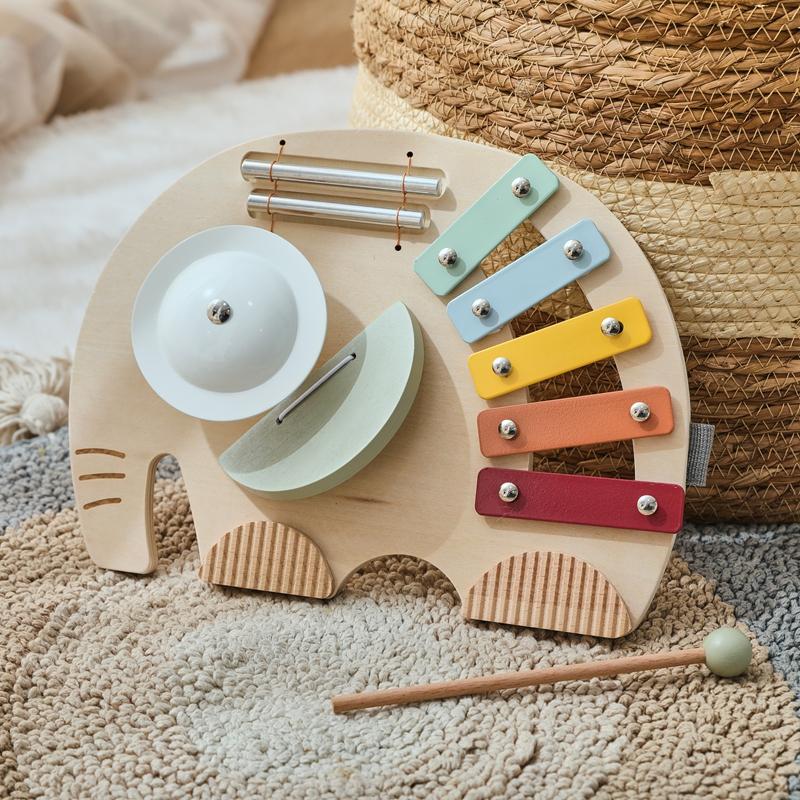 Montessori Wooden 5 Tones Multicolor Xylophone Wood Musical Instrument Toys For Baby Kids Puzzles Early Learning Games Baby Gift