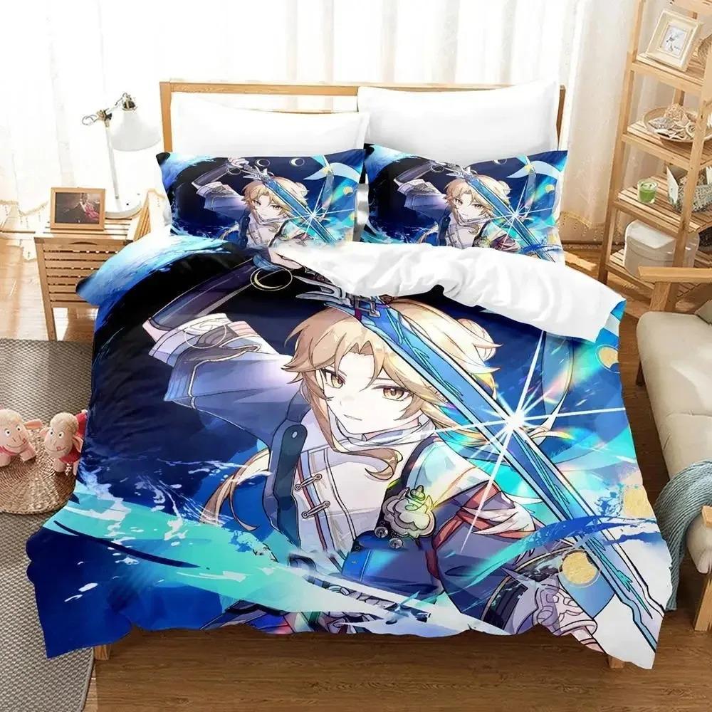 Anime Honkai Star Rail Bedding Set Boys Girls Twin Queen Size Duvet Cover Pillowcase Bed Boys Adult Fashion Home Textileextile