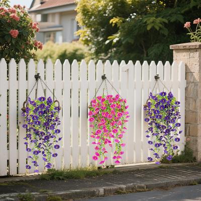 Outdoor Artificial Flowers Artificial Plants Outdoor 4Piece Petunias Silk Bouquet Weatherproof Fade-Proof For Balcony Garden