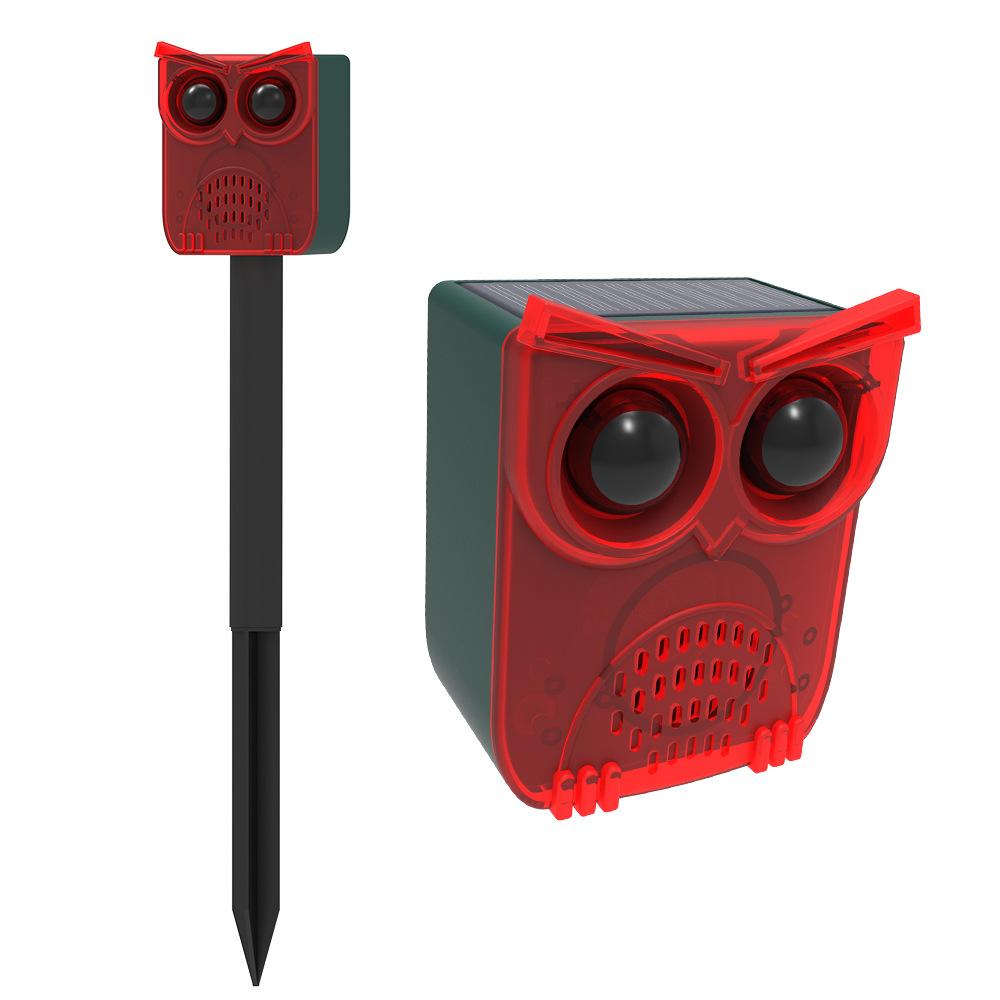 Solar Motion Sensor Animal Repeller, Outdoor Infrared Sound  Light Alarm for Garden and Farm Protection