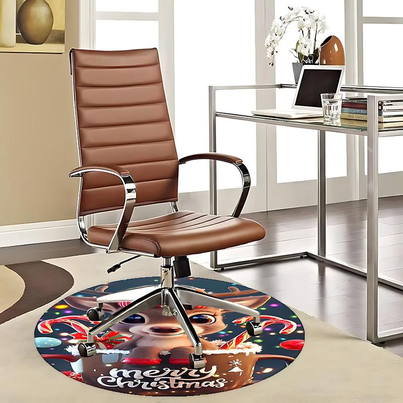 

1pc Christmas Deer Chair Mat - Anime Cartoon Design, Non-Slip Carpet for Office Chairs, Home Decor, Living Room, Bedroom, Game Room & Dormitory.Z015 80cm by 80cm