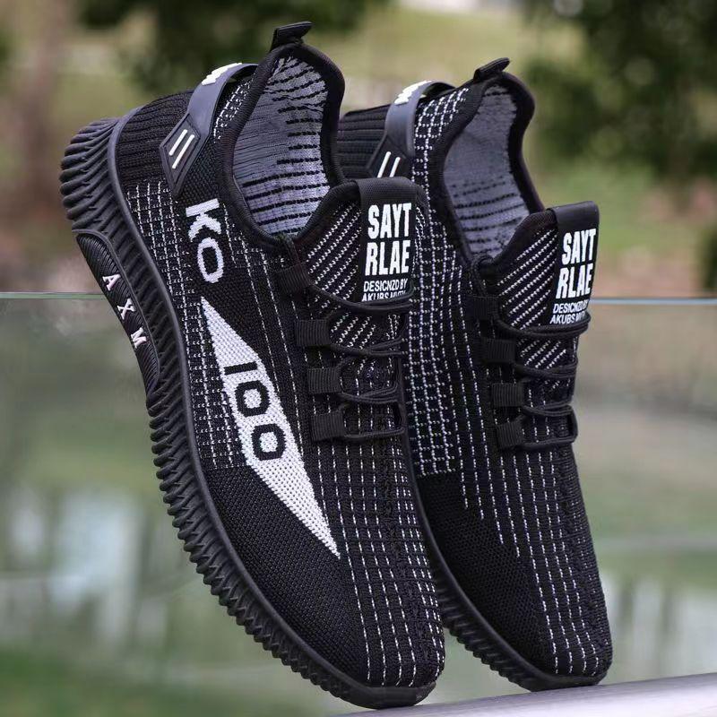 Men's shoes are breathable and lightweight in summer, men's soft-soled fly-woven mesh shoes, lazy shoes, one pedal, driving shoes