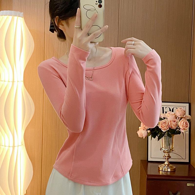 

Женская бархатная футболка с длинными рукавами и квадратным воротником, с внутренним белым слоем - Коллекция Осень/Зима 2025 L (100-130 jin)