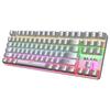 BAJEAL 87 Keys Mechanical Keyboard Wired Gaming Mechanical Keyboard with Mechanical Blue Switch RGB Light Effect White