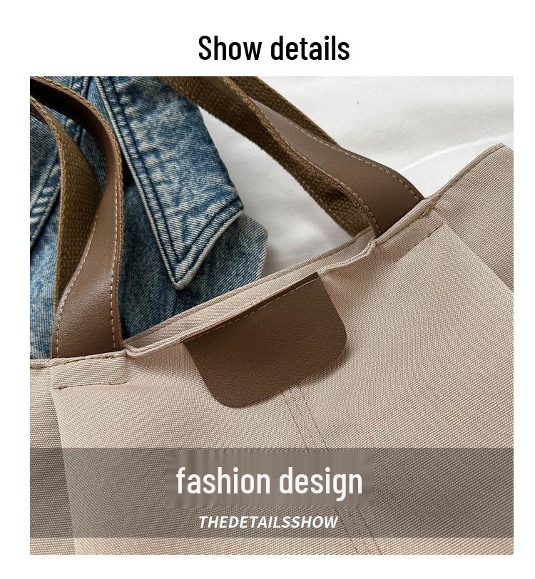Damen Canvas Tote mit großem Fassungsvermögen - Stilvolle, vielseitige Schultertasche für Studentinnen