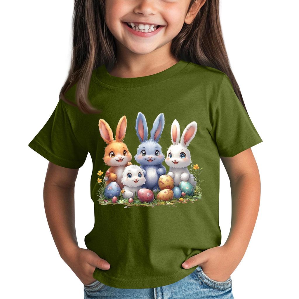 Children's Short Sleeve Neck T-Shirt Animal Print Daily Casual Top