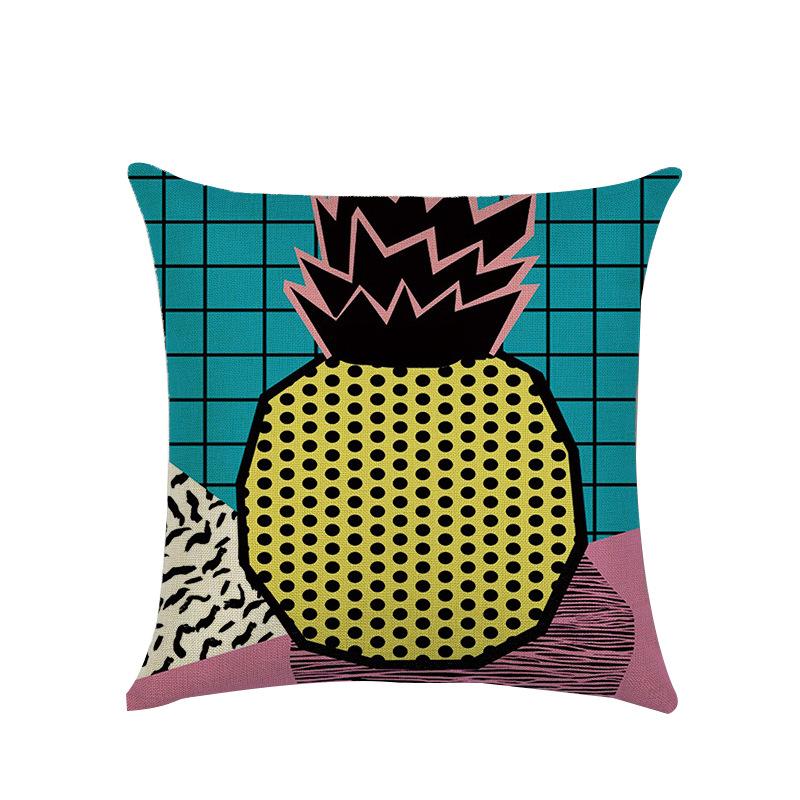 Nordic Style Cartoon Geometric Linen Pillowcase Modern Fashion Taste Sofa Car Cushion Pillowcase