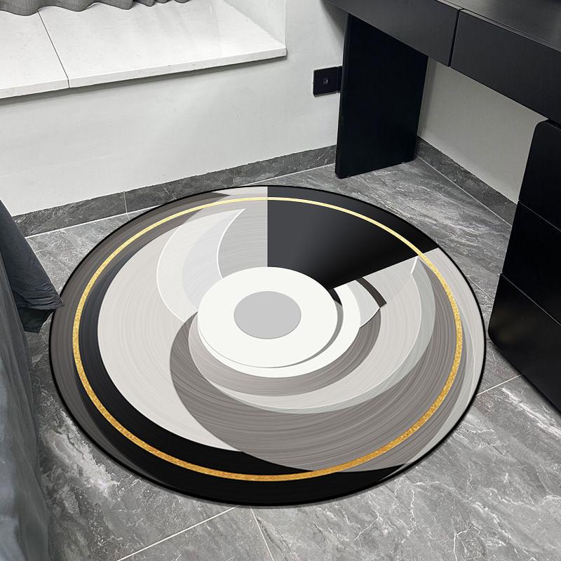 Tapis Rond Style Luxe Salon Décoration Maison Chambre à Coucher Tapis Rond Grande Surface Vestiaire Lavable Antidérapant Tapis de Sol Personnalisable