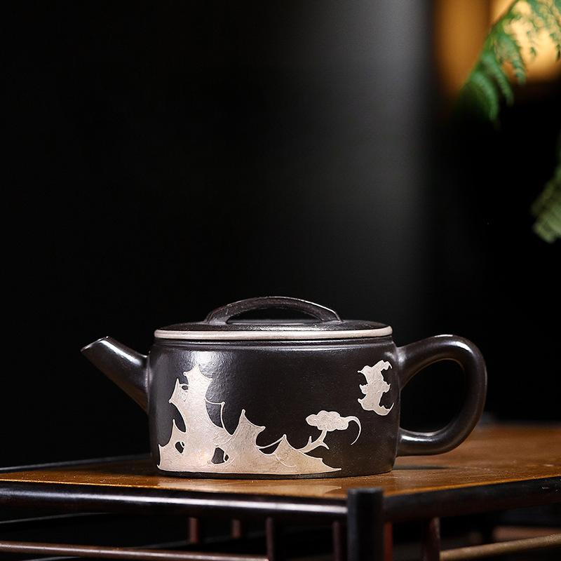 

Чайник из фиолетовой глины Исин объемом 190 мл, ручной работы, большого калибра, чайник из сырой руды Дахунпао, восстанавливающий обжиг глины, сито, чайный набор «Цзыша»