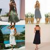 Elegante Abito Midi Estivo da Donna Boho con Spalline Sottili e Tasche a Bottone