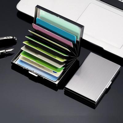 Slim Card Holder Holds Up To 10 Cards Stainless Steel Portable RFID Blocking Protects Privacy Card Wallet Lightweight Card Organizer