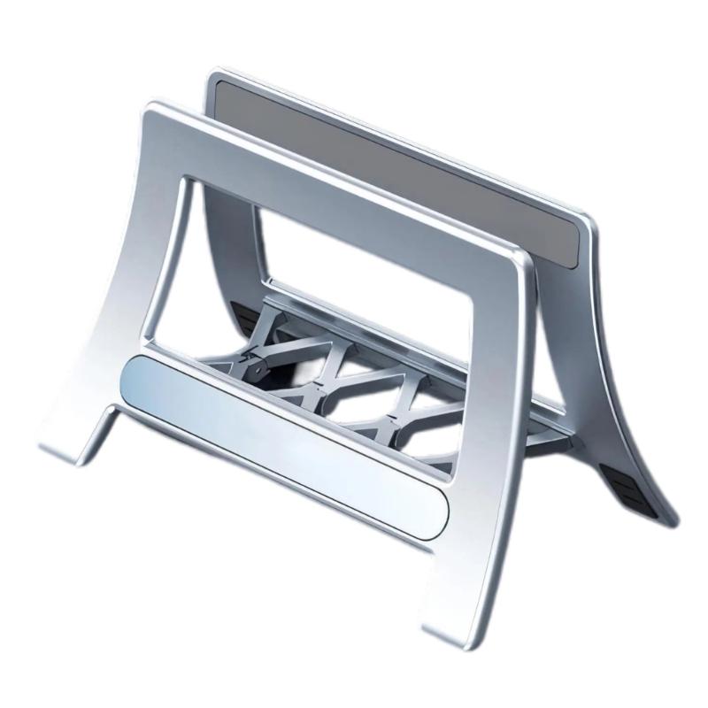 Universal Laptop Tablets Vertical Stand Holder With AntiSlip Silicone For Pad Desktop Organization And Better Cooling