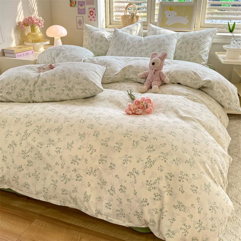 A 3-piece fresh and fashionable printed quilt cover set (1 quilt cover +2 pillowcases without cores), for home and dormitory use