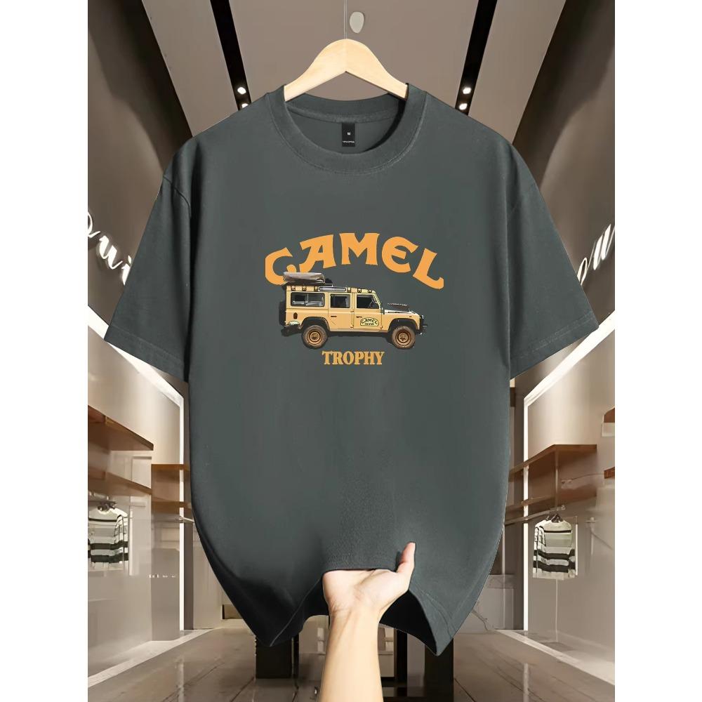 

Men s Fashion Casual Loose Retro Pattern Printed Round Neck Short-sleeved T-shirt Top M