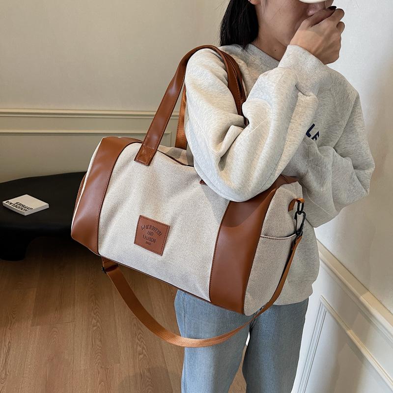 Women's Fashionable Luggage Bag Casual Outing Large Capacity Crossbody Travel Bag Dry Wet Separation Can Be Used for Pulling Rod Fitness Bag