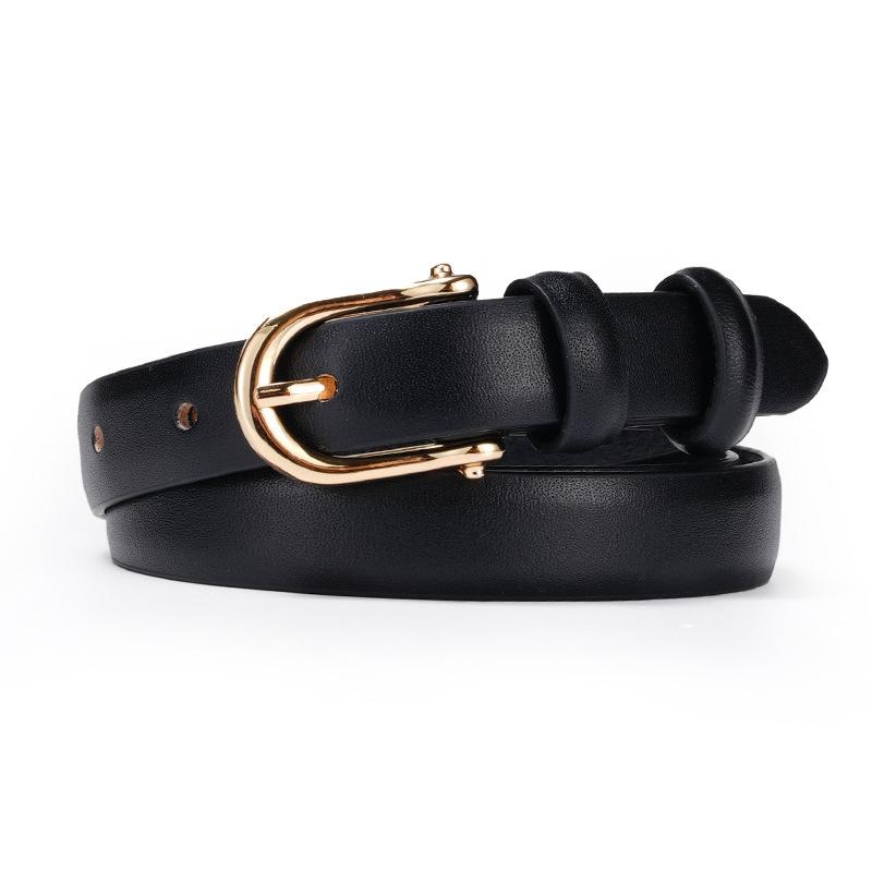 Cowhide Thin Belt for Women Fashion Versatile Leather Head Layer Cowhide Belt for Women High-end Decorative Belt