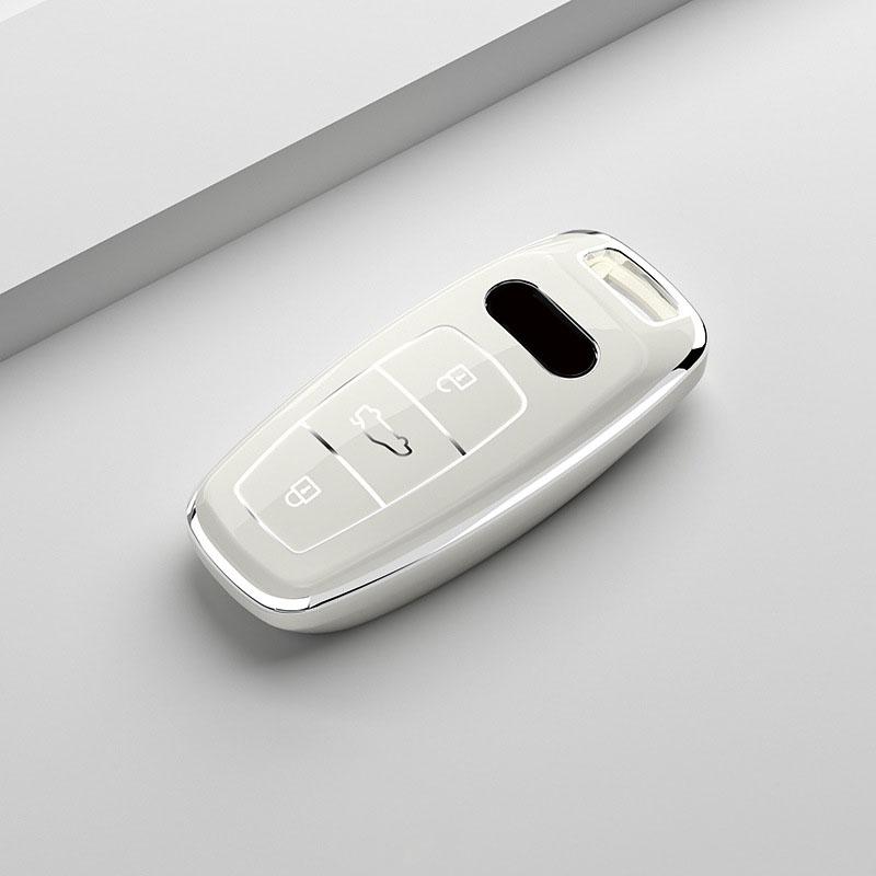 TPU Auto Fernbedienung Schlüsselhülle Abdeckung Schale Schlüsselanhänger für A6 A7 A8 E-tron Q5 Q7 Q8 C8 D5 Schutzhalter Auto Keyless Zubehör