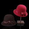 Adjustable Wool Formal Hat Autumn Winter Flower Decorated Hat Korean Fisherman Hat  Top Hat