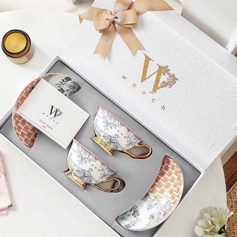 WOOCH Green Summer Fragrance Series Ceramic Cup & Saucer Gift Set