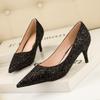 Fashion Sequins Bling Woman Pumps Gold Sliver High Heels Stiletto Pointed Toe Women Heels Wedding Shoes Plus Size 41 Sexy Party Shoes
