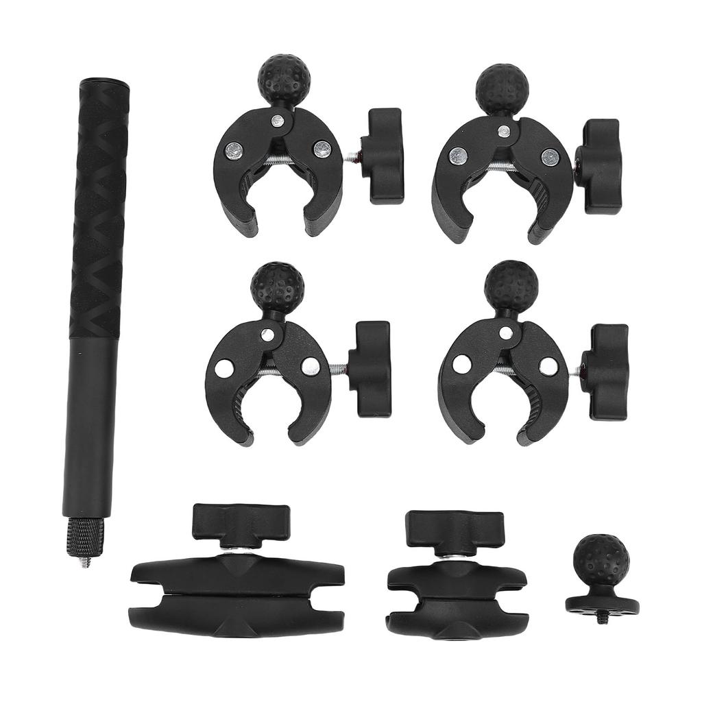 Bike Handlebar Selfie Stick 360 degrees  Rotation Adjustable Double Head Clamp Telescopic Motorcycle Handlebar Stick
