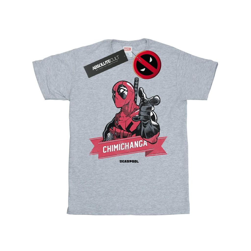 Marvel Mens Deadpool Chimichanga Finger T-Shirt