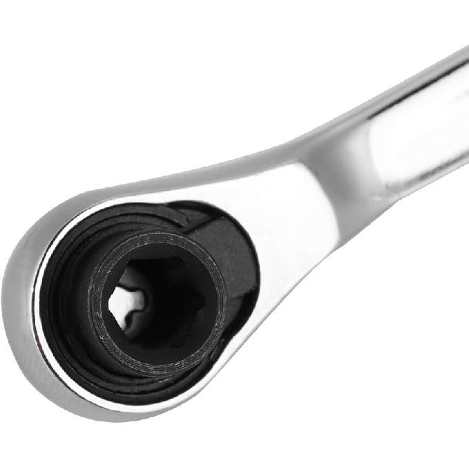 Socket Ratchet, 1/4 Inch Mini Screwdriver Hex Wrench 72-Tooth Reversible Drive Ratchet Spanner for Factory Car Repair Maintenance Workshop(130mm)