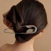 Large Safety Pin Metal Hair Claws Shiny Polished Barrettes for Women Girls Elegant Updo Hairstyles Wedding Party Accessories