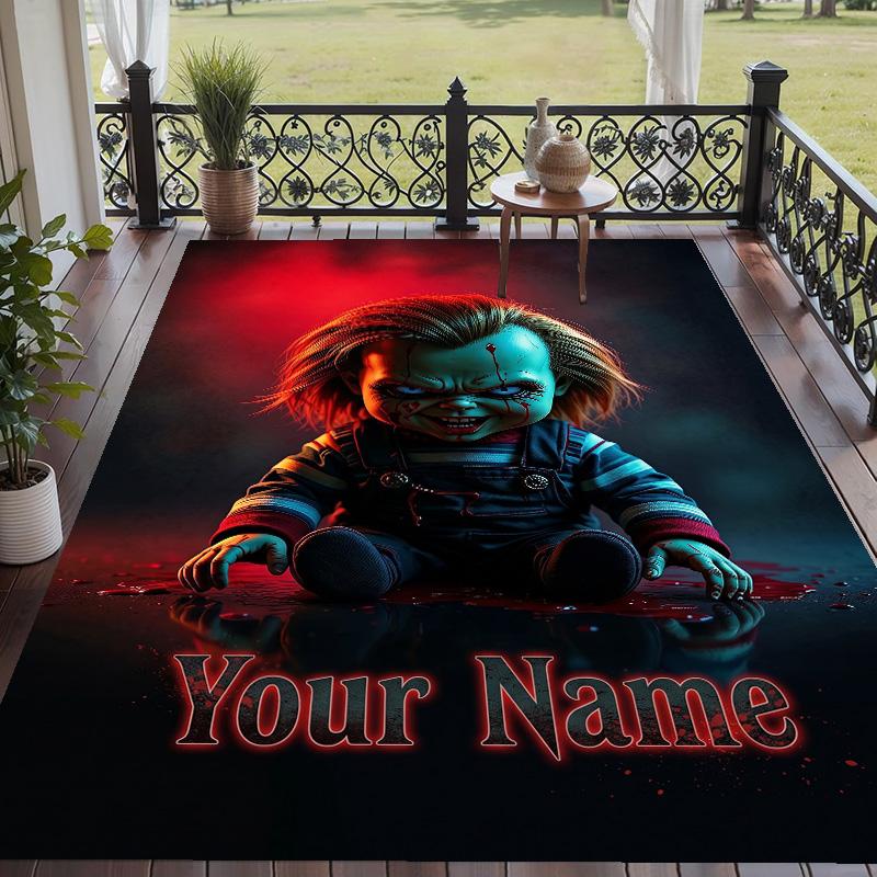 Custom Text Child's Play Chucky Tiffany Pattern Floor Rug Soft Indoor Carpet Mat Living Room Bedroom