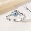 European & American Style Evil Eye Personality Ring with Blue Zircon Inlay