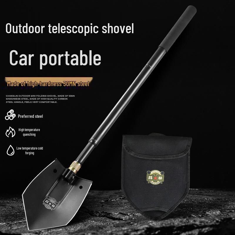 Changlin Telescopic Manganese Steel Engineer's Shovel with Extension Rod - Large for Forest Fire Fighting & Vehicle Mounting Outdoor