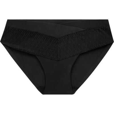 Ck Sexy Lace Panel Smooth High Elastic Anti-Chafing Half Coverage Triangle Underwear Women Underwear Space-Black QF7158AD-UB1