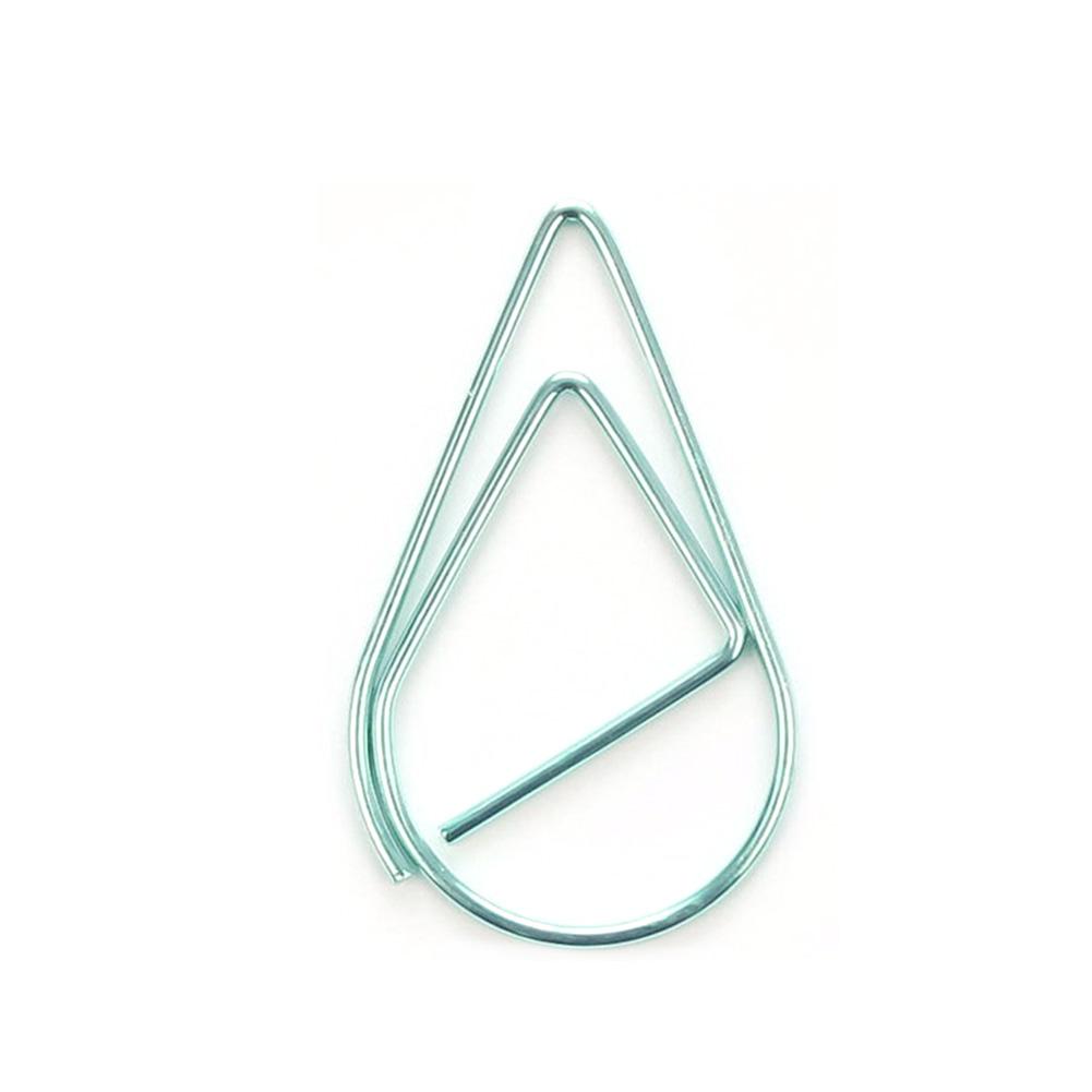100 stykker metallmateriale dråpeform papirklips Gull Sølvfarge Kawaii Cute Bookmark Clip Skrivesaker Kontor Skolerekvisita
