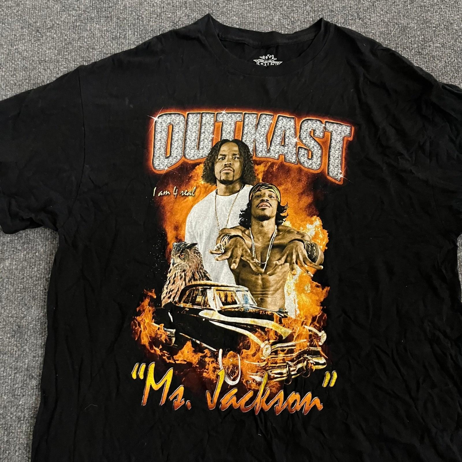 T-ShirtOutkast T-Shirt Mens Size XL Black Ms. Jackson Graphic Rap Tee Hip Hop Cotton S