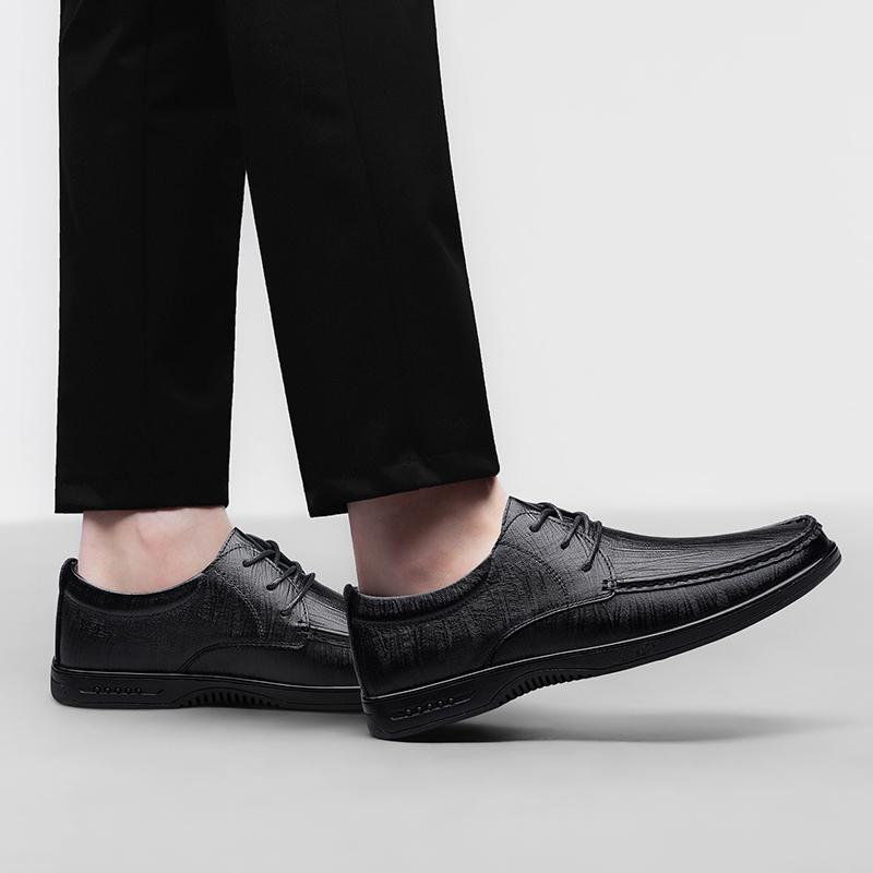 Fashion Quality Genuine Leather Office Business Flats Luxury Brand Breathable Mens Driving Shoes Soft Soled Lace-up Oxford Shoes