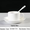 Gold-Rimmed Pure White Ceramic Coffee Cup Set