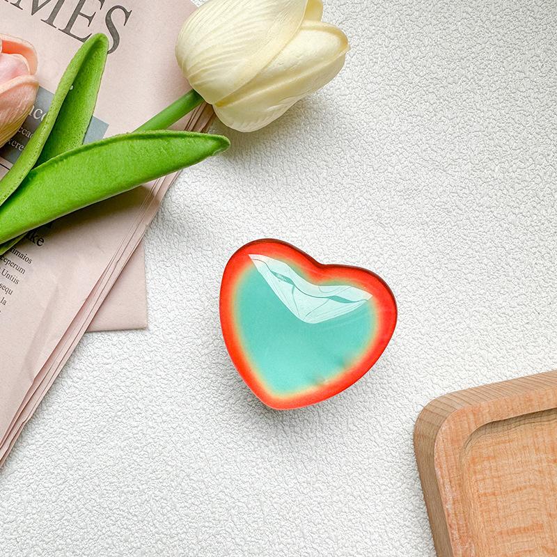 

Mobile Phone Airbag Bracket Two-Color Love Glass Back Sticker Retractable Desktop Watching Drama Chasing Artifact Simple Niche Tide White base stand