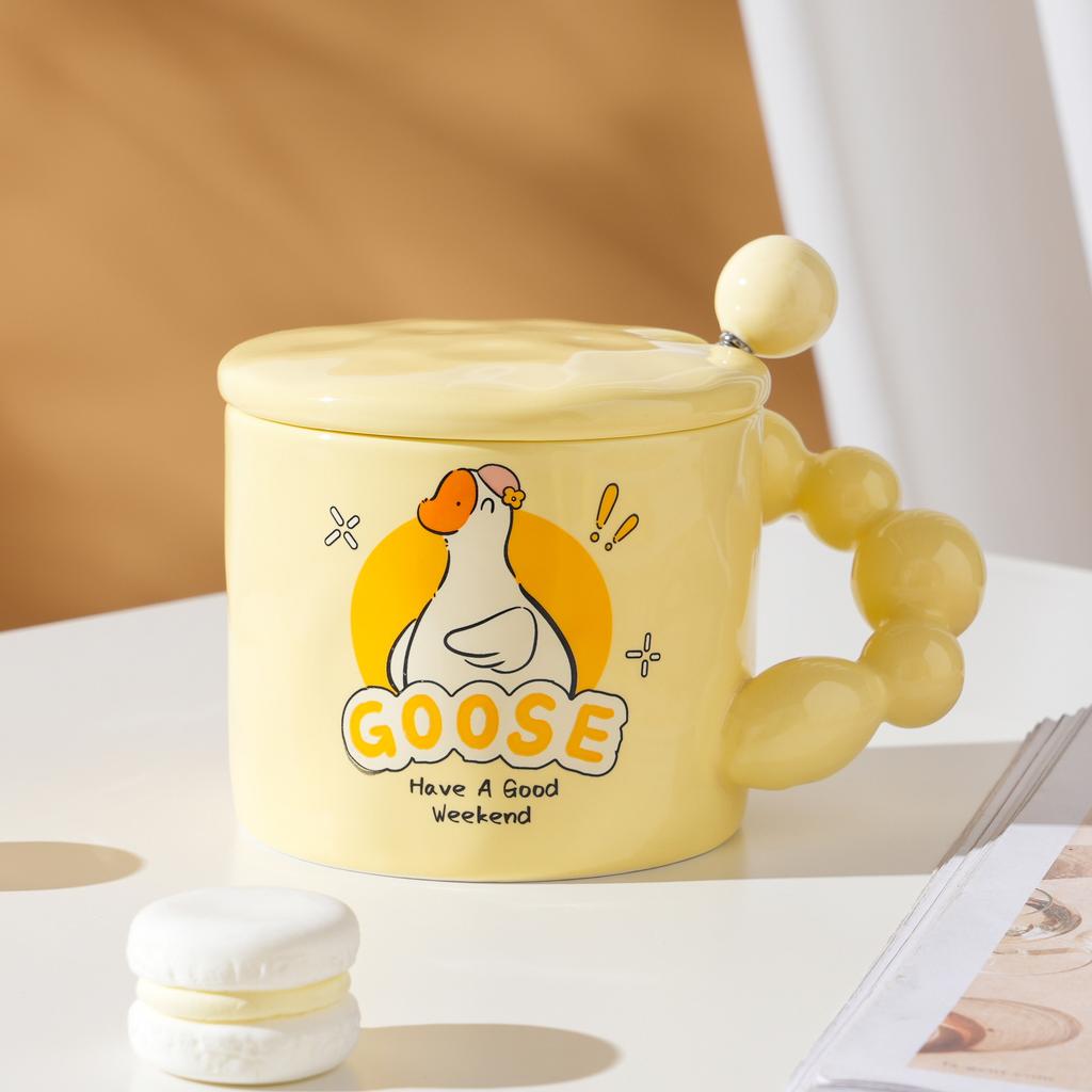 Milk Fufu Ceramic Water Cup High Sense Creative Cartoon Mug Girls Drinking Cup Office Home Coffee Cup