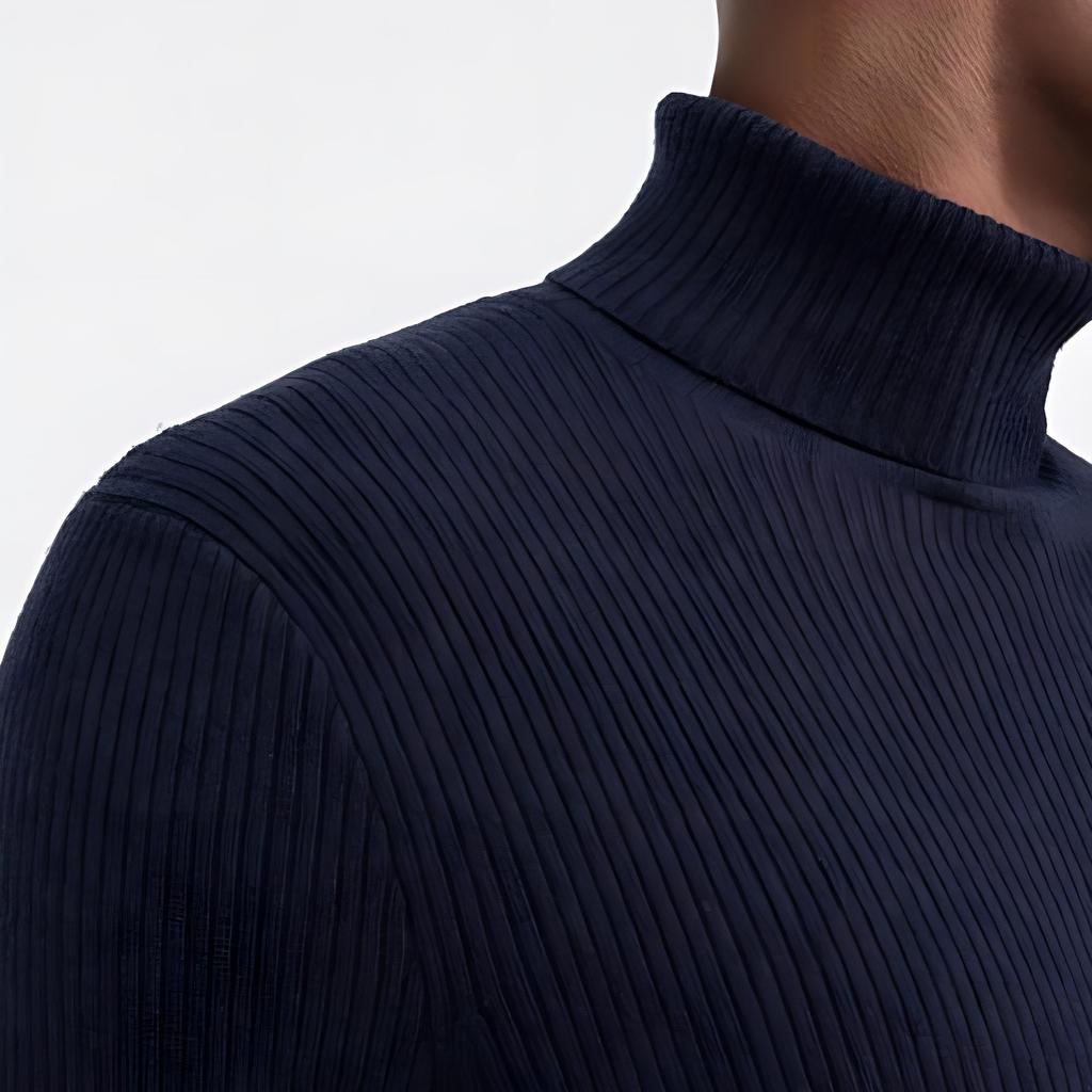 Polo Ralph Lauren FW21 Logo Embroidered High Neck Pullover Sweater Men sweater Blue 710810838-002