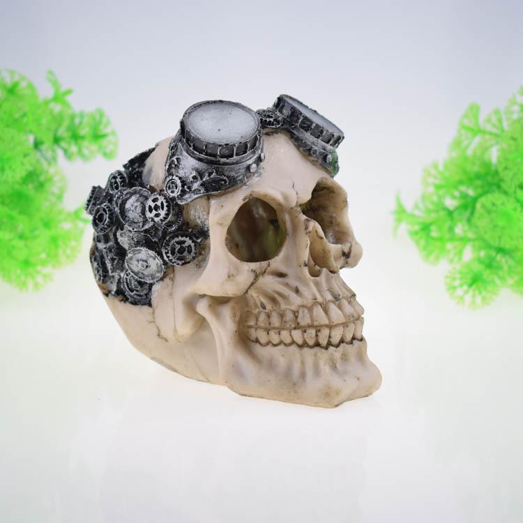 Tyrannosaurus Rex Skull Reptile Habitat Decor – Dinosaur and Human Skull Tank Ornament