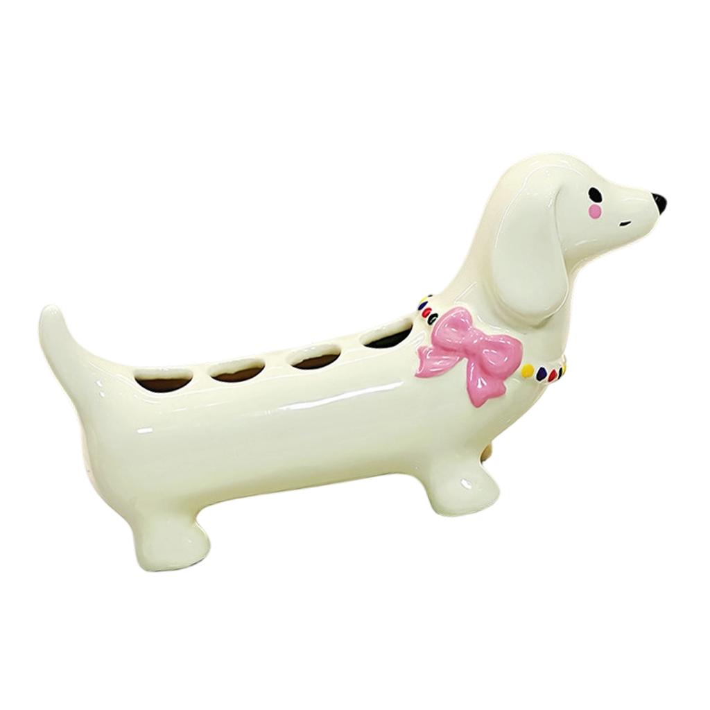 Cartoon Dog Toothbrush Stand Ceramic Separated Compartment Toothbrush Holder For Toothpaste Brushes Bathroom Decors